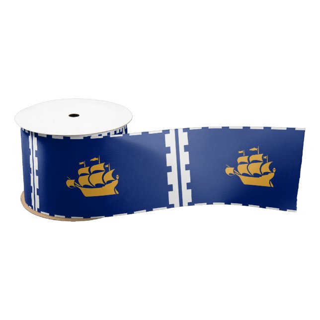 Flag of Quebec City Satin Ribbon (Spool)