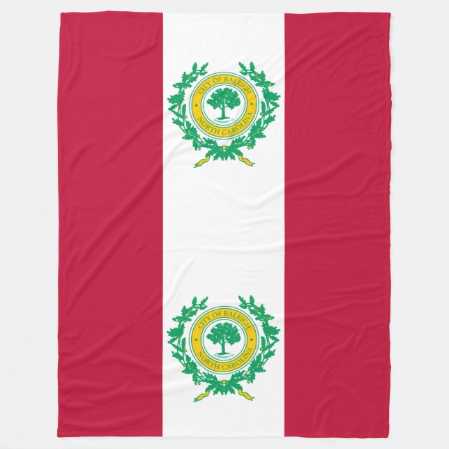 Flag of Raleigh, North Carolina Fleece Blanket (Front)