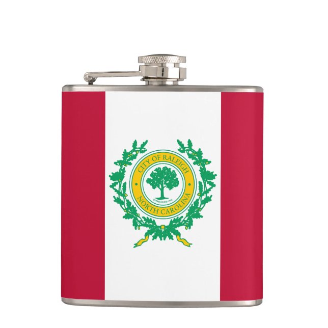 Flag of Raleigh, North Carolina Hip Flask (Front)