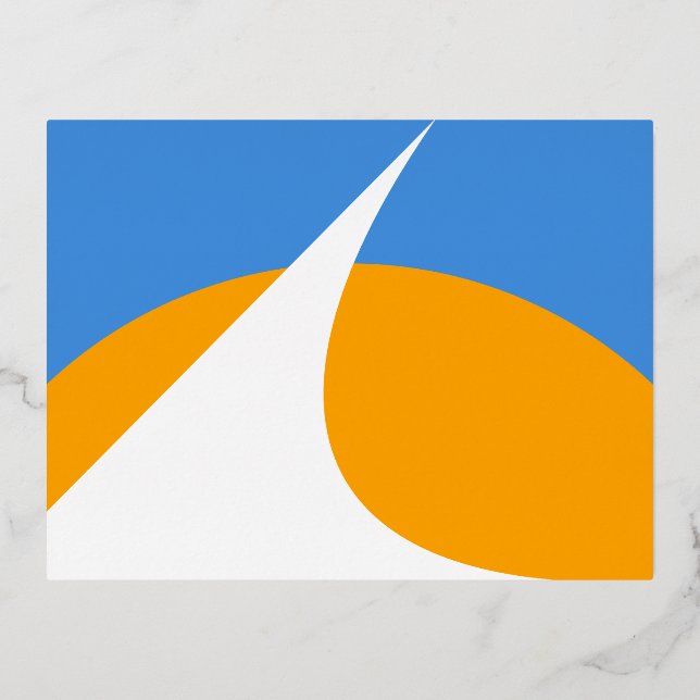 Flag of Redding, California Foil Holiday Postcard (Front)