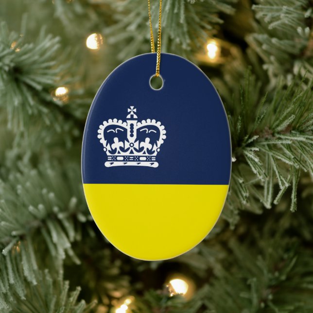 Flag of Regina, Saskatchewan Ceramic Tree Decoration (Tree)