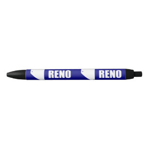 Flag of Reno, Nevada Black Ink Pen