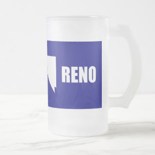 Flag of Reno, Nevada Frosted Glass Beer Mug