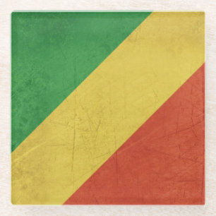 Flag of Republic of the Congo Glass Coaster