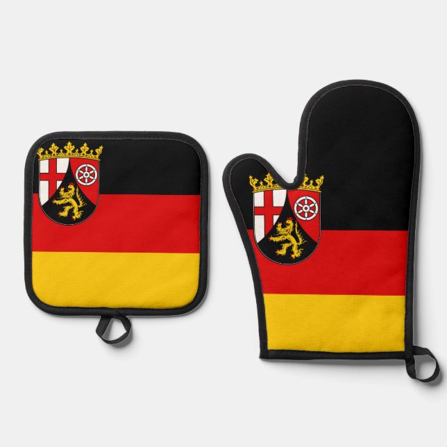 Flag of Rhineland-Palatinate Oven Mitt & Pot Holder Set (Front)