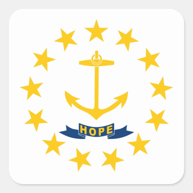 Flag of Rhode Island Square Sticker (Front)