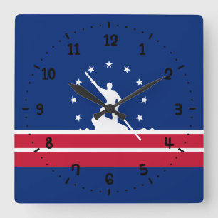 Flag of Richmond, Virginia Square Wall Clock
