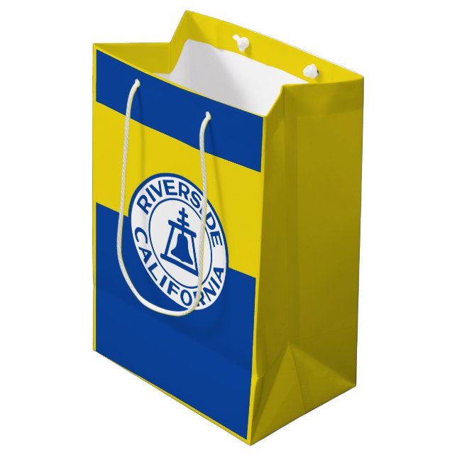 Flag of Riverside, California Medium Gift Bag (Front Angled)