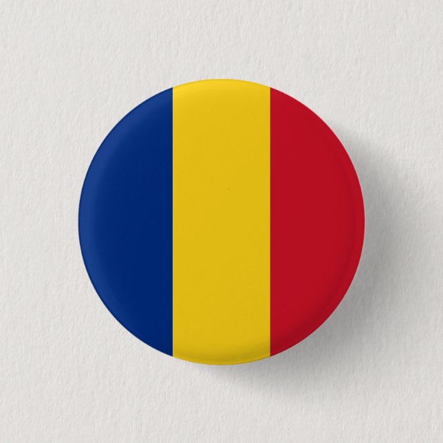 Flag of Romania 3 Cm Round Badge (Front)