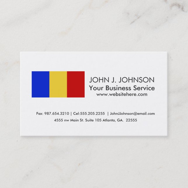 Flag of Romania Business Card (Front)