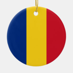 Flag of Romania Ceramic Tree Decoration