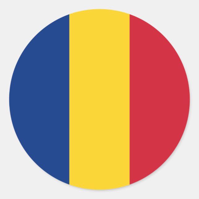 Flag of Romania Classic Round Sticker (Front)