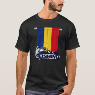 Flag Of Romania Fishing In Romania T-Shirt