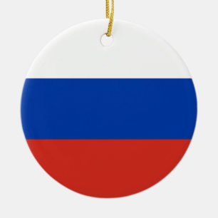 Flag of Russia Ceramic Tree Decoration