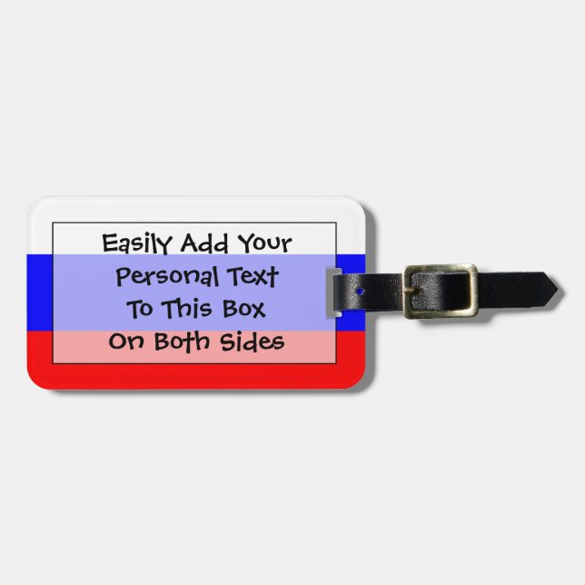 Flag of Russia Easy ID Personal Luggage Tag (Front Horizontal)