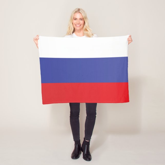 Flag of Russia Fleece Blanket (In Situ)