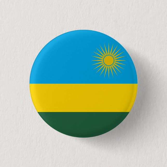 Flag of Rwanda 3 Cm Round Badge (Front)