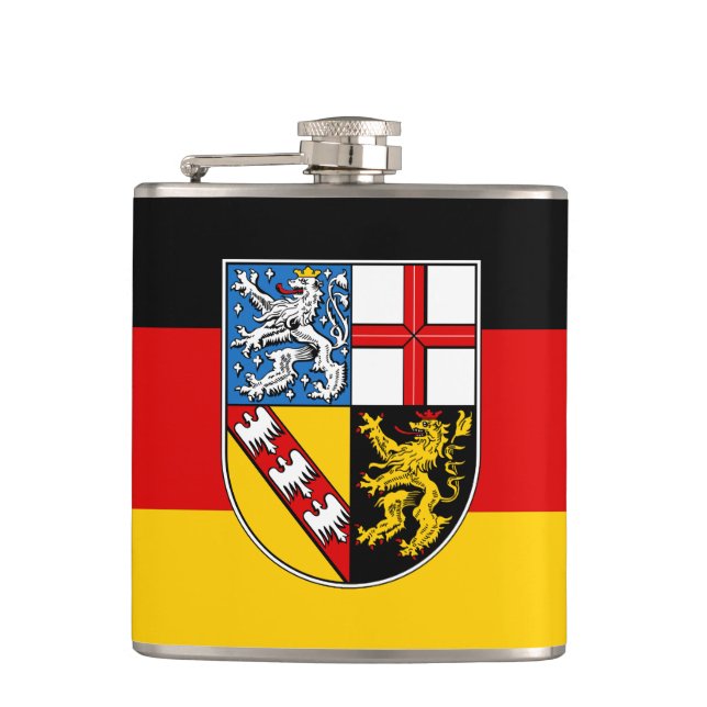 Flag of Saarland Hip Flask (Front)