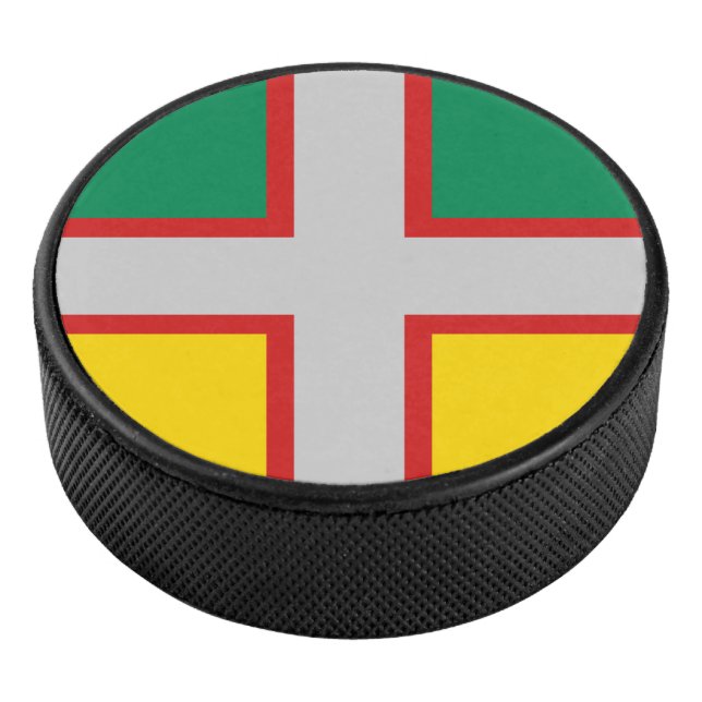 Flag of Saguenay–Lac-Saint-Jean (QUÉBEC) Hockey Puck (3/4)