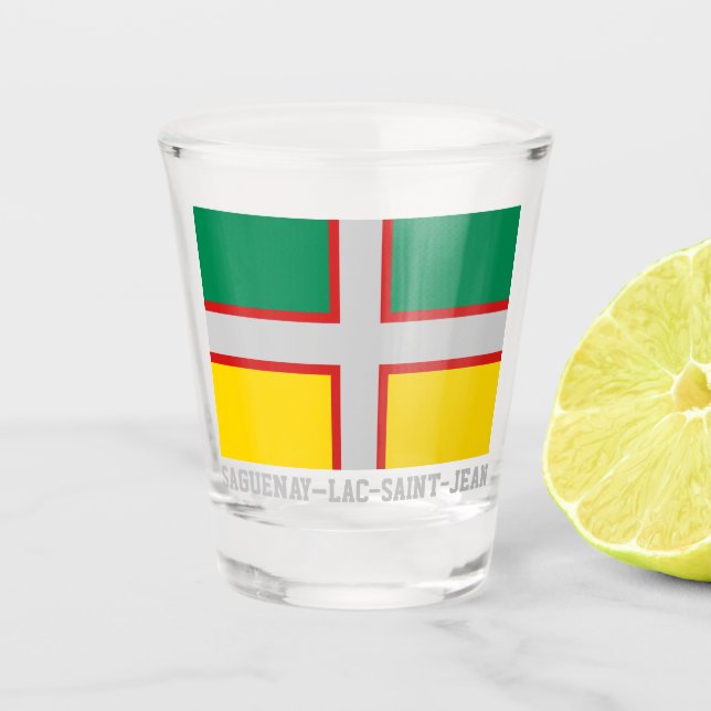 Flag of Saguenay–Lac-Saint-Jean (QUÉBEC) Shot Glass (Front)