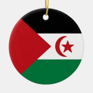 Flag of Saharan Arab Democratic Republic Ceramic Tree Decoration