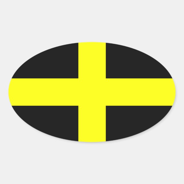 Flag of Saint David (Wales) Oval Sticker (Front)