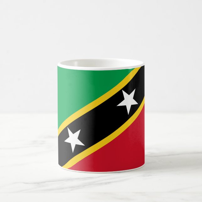 Flag of Saint Kitts and Nevis (Caribbean) Coffee Mug (Center)