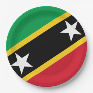 Flag of Saint Kitts and Nevis (Caribbean) Paper Plate