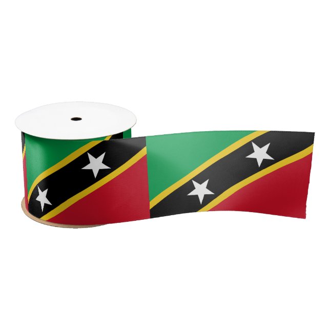Flag of Saint Kitts and Nevis (Caribbean) Satin Ribbon (Spool)