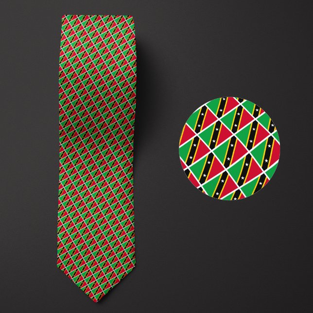 Flag of Saint Kitts and Nevis Pattern Tie (Creator Uploaded)