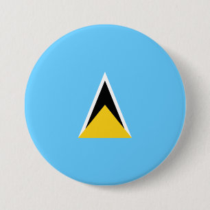 Flag of Saint Lucia (St Lucia) (Caribbean) 7.5 Cm Round Badge