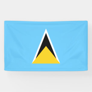 Flag of Saint Lucia (St Lucia) (Caribbean) Banner