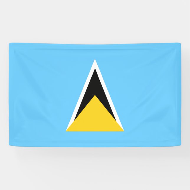 Flag of Saint Lucia (St Lucia) (Caribbean) Banner (Horizontal)