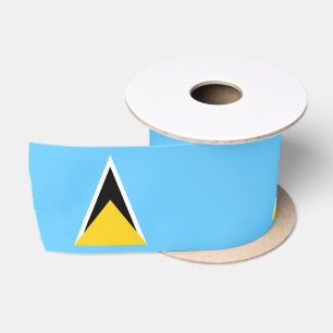 Flag of Saint Lucia (St Lucia) (Caribbean) Satin Ribbon