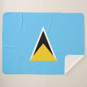 Flag of Saint Lucia (St Lucia) (Caribbean) Sherpa Blanket