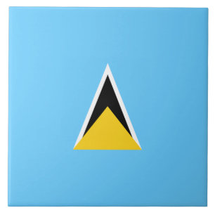 Flag of Saint Lucia (St Lucia) (Caribbean) Tile