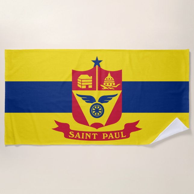 Flag of Saint Paul (Minnesota) Beach Towel (Front)