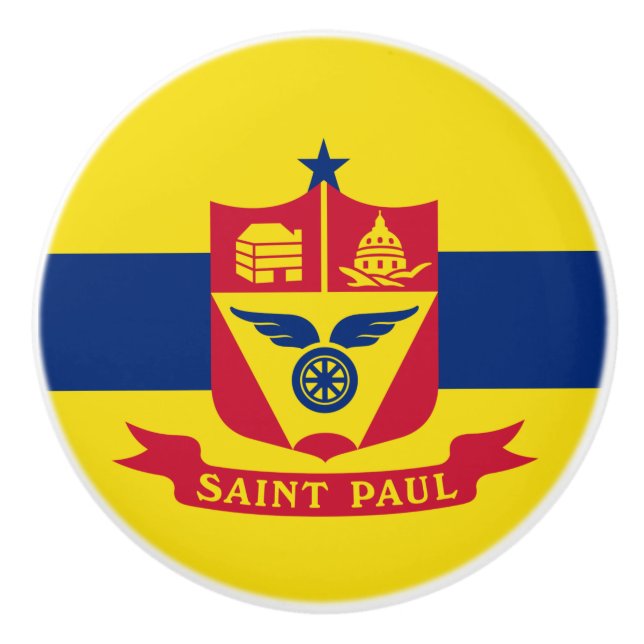 Flag of Saint Paul (Minnesota) Ceramic Knob (Front)