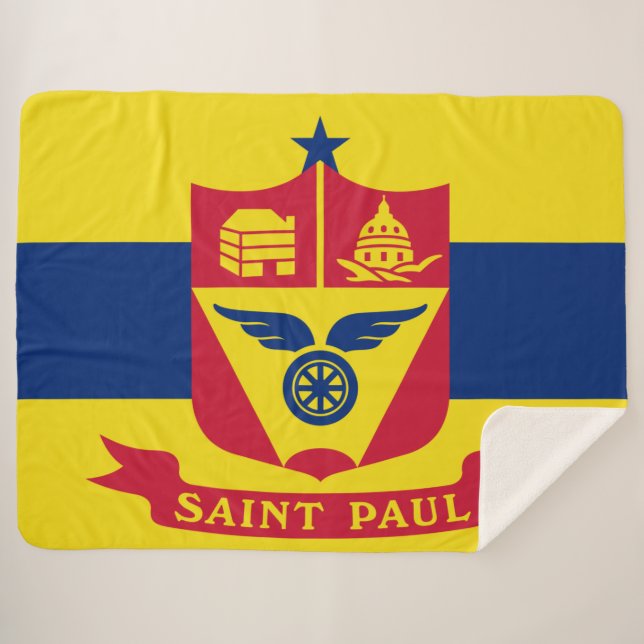Flag of Saint Paul (Minnesota) Sherpa Blanket (Front (Horizontal))