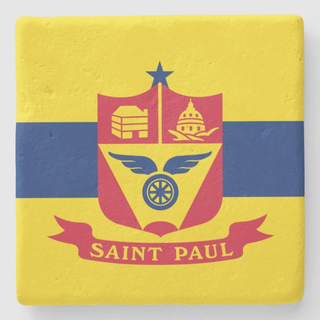 Flag of Saint Paul (Minnesota) Stone Coaster (Front)