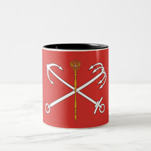Flag of Saint Petersburg (Russia) Two-Tone Coffee Mug