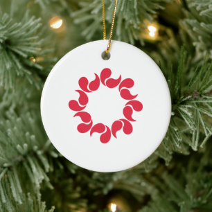 Flag of Saitama Prefecture, Japan Ceramic Tree Decoration