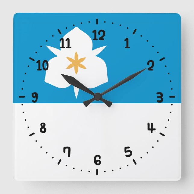 Flag of Salt Lake City, Utah Square Wall Clock (Front)