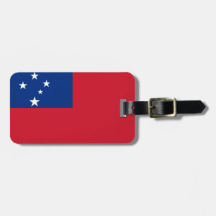 Flag of Samoa Luggage Tag w/ leather strap