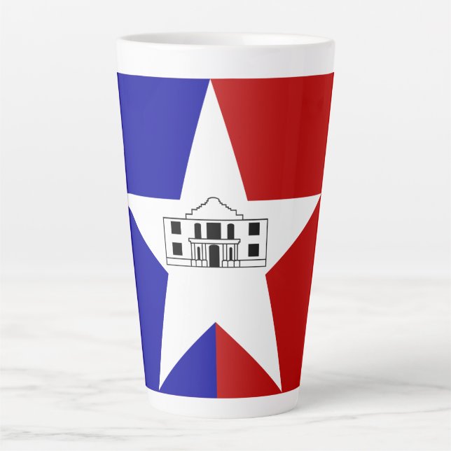 Flag of San Antonio, Texas Latte Mug (Front)