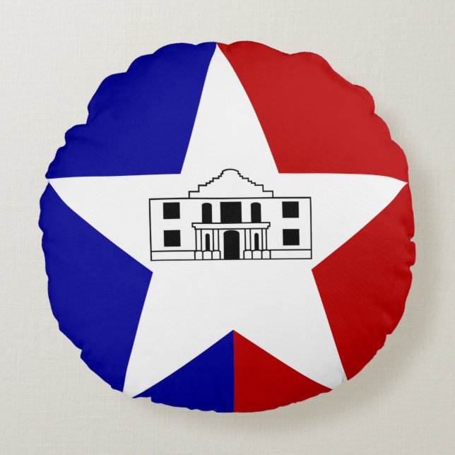 Flag of San Antonio, Texas Round Cushion (Front)