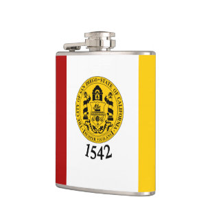 Flag of San Diego, California Hip Flask