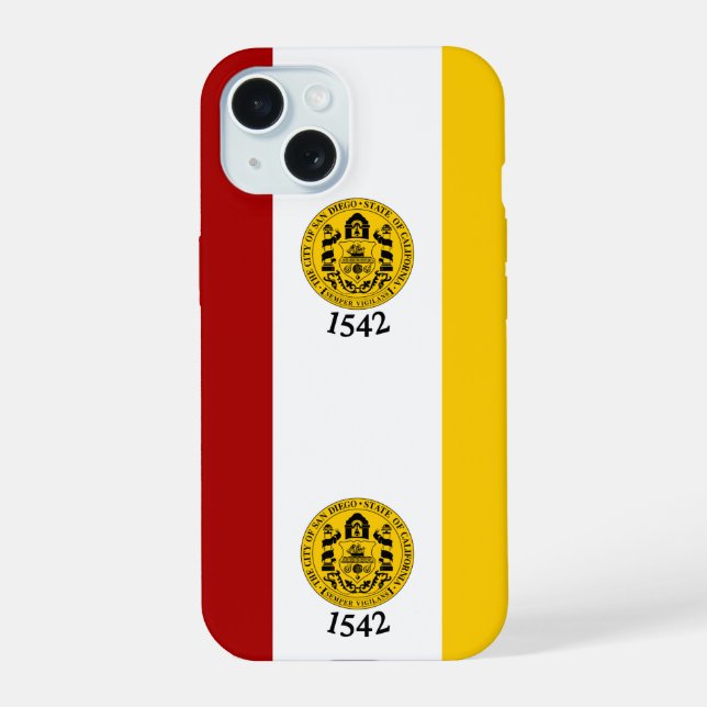 Flag of San Diego, California iPhone 15 Case (Back)
