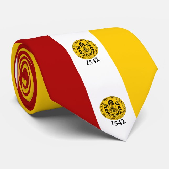 Flag of San Diego, California Tie (Rolled)