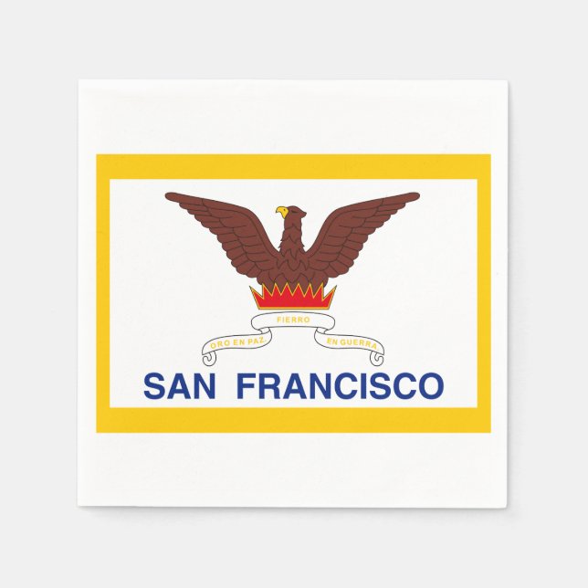Flag of San Francisco, California Paper Napkins (Front)
